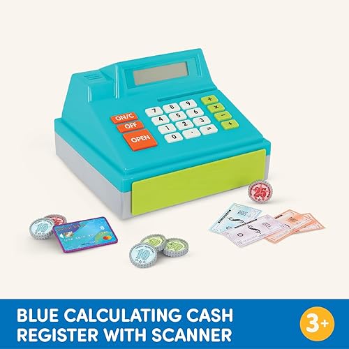 Miniatura 5 de Battat Caja registradora de juguete para niños, niños pequeños - 48 piezas con dinero de juguete, tarjeta de crédito - Juego de simulación - 3+ años