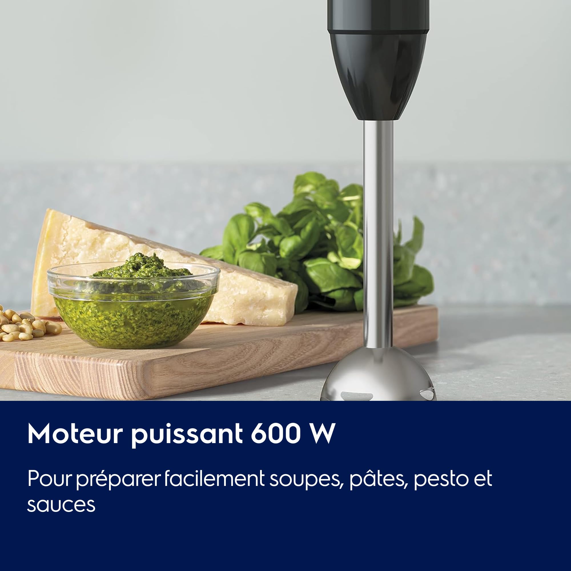 Electrolux Mixeur Plongeant Create 4 E4HB1-6GG, Mélangeur Plongée Avec Technologie Truflow, 10 Vitesses, Fonction Turbo, 600 W, Plastique, éléments sans BPA, Noir