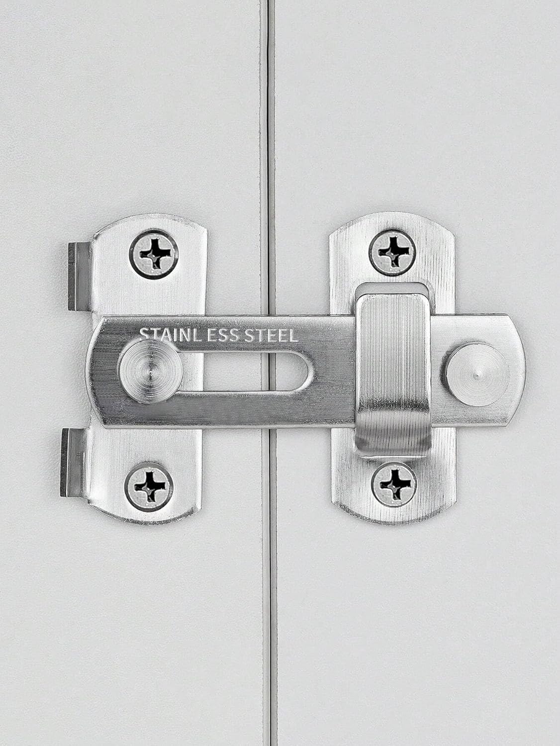 1pc Stainless Steel Door Latch with Bolt, Bathroom Security Lock, Safety Locks, Anti-Theft, for Shed, Pet Cage and Barn Door