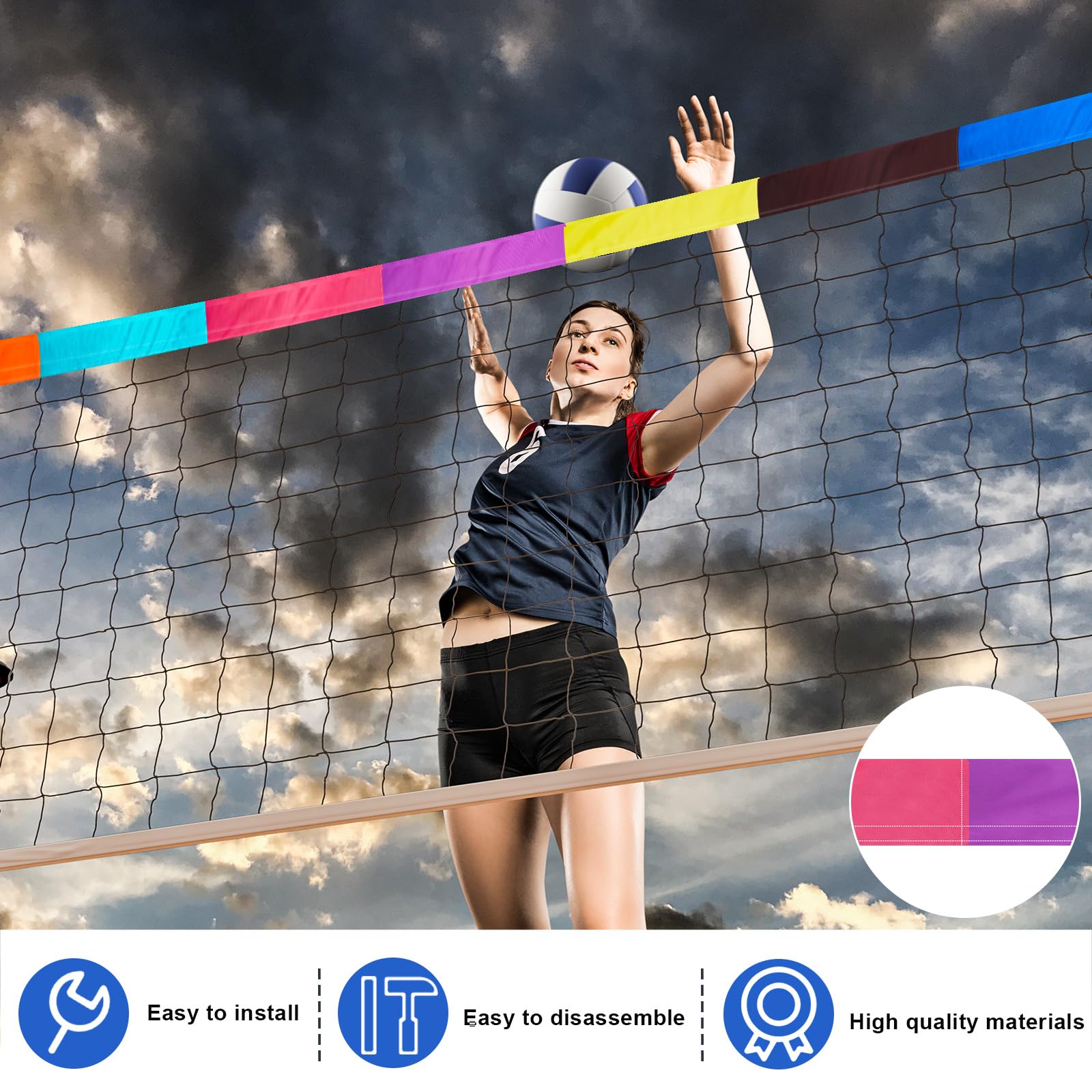 Libima Volleyball-Netz-Zonenband-Setter, Trainingsgerät, Volleyballnetz, Messkette, Zielzone, Übungshilfe, Ausrüstung für Schiedsrichter, Outdoor, Innenbereich, strategischer Trainer