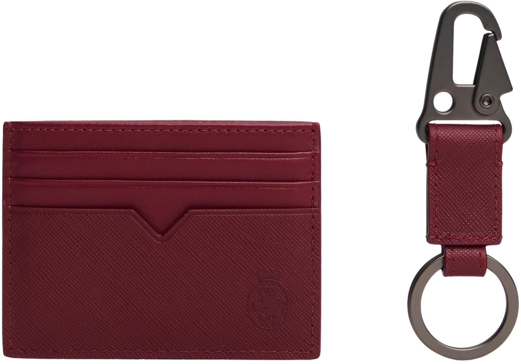 Tommy Hilfiger Herren Geschenk-Set Crest Kartenetui und Schlüsselanhänger, Rot (Deep Rouge), Einheitsgröße