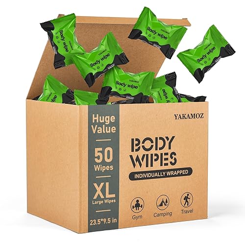 Miniatura 1 de YAKAMOZ Toallitas corporales grandes para baño de adultos, toallitas corporales envueltas individualmente para mujeres, hombres y ancianos, paños