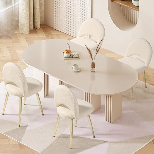 Miniatura 2 de Silla de tocador con respaldo ajustable, taburete de tocador de maquillaje de sherpa con respaldo sin brazos, silla multifunción para vestir en