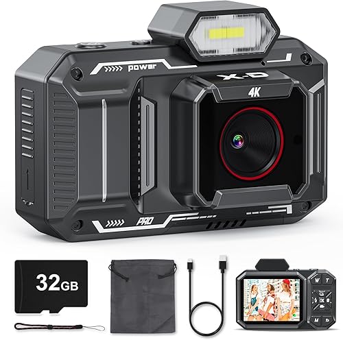 Miniatura 1 de Cámara digital, 48 MP HD enfoque automático antivibración 18X zoom digital Vlogging, cámaras digitales apuntar y disparar con tarjeta SD de 32 G,