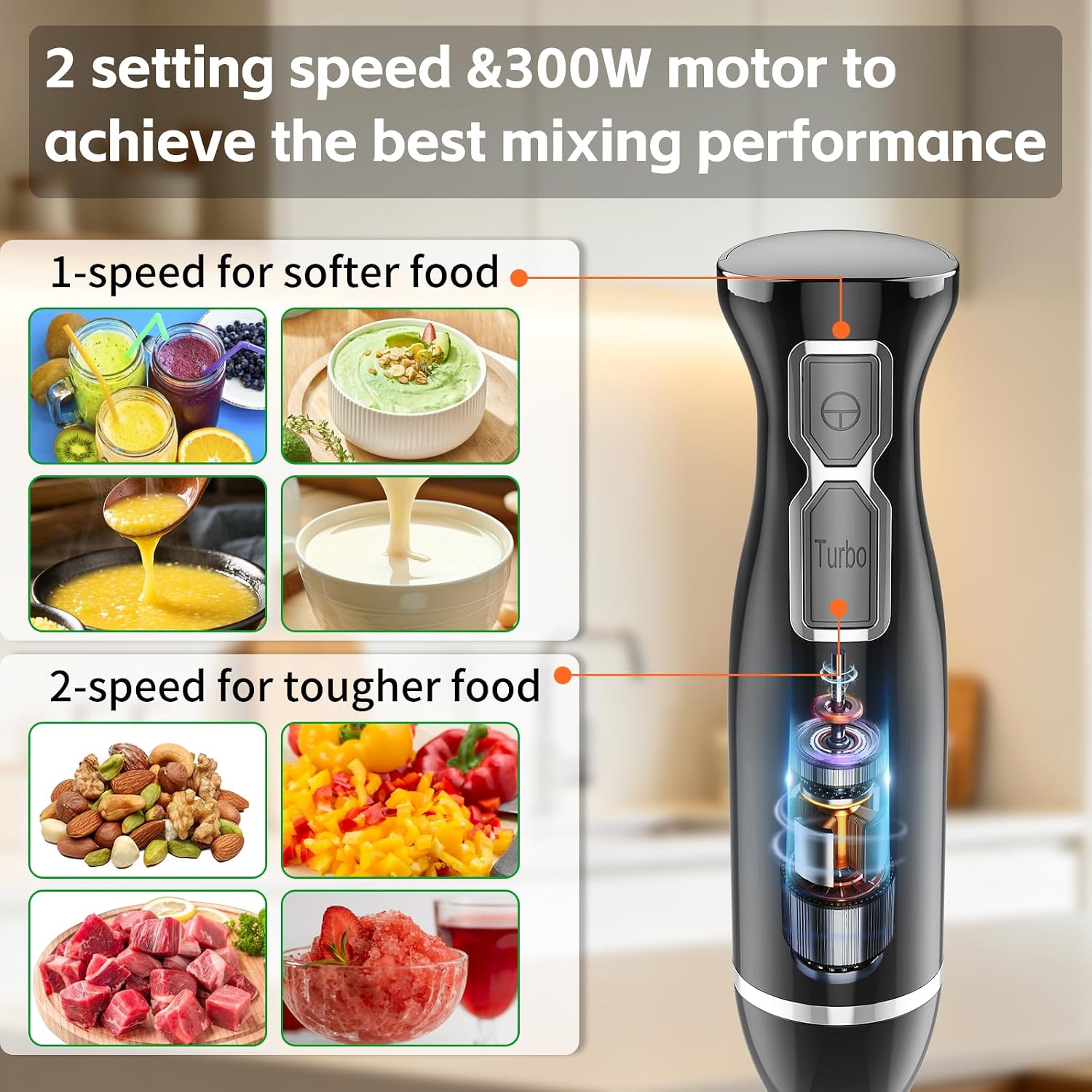 Hand Blender, 300W Stainless Steel