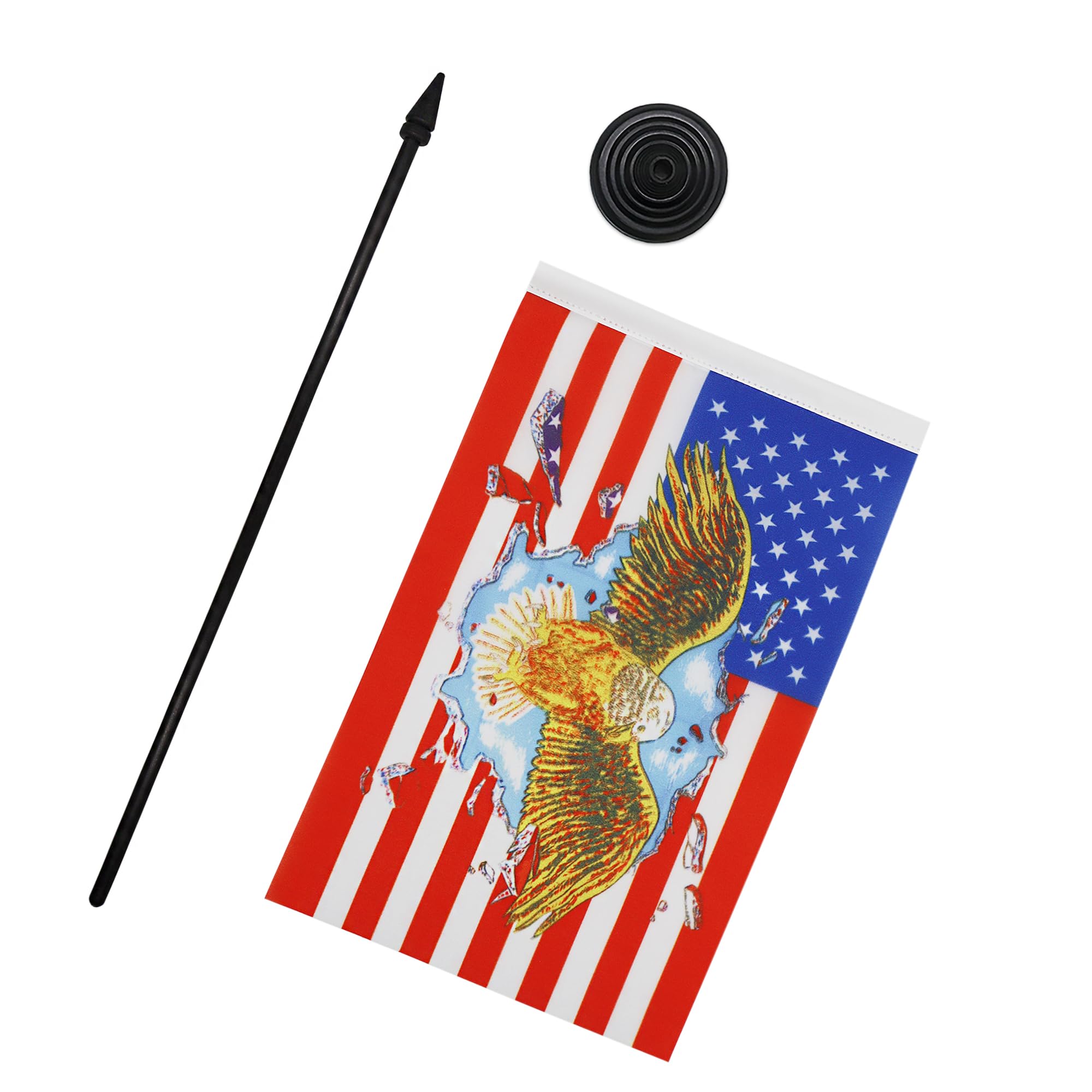 AZ FLAG - Drapeau De Table Armée de terre des États-Unis - 15x10 cm - Mini Drapeau De L'United States Army De Bureau 100% Polyester Avec Hampe De 25cm Et Socle En