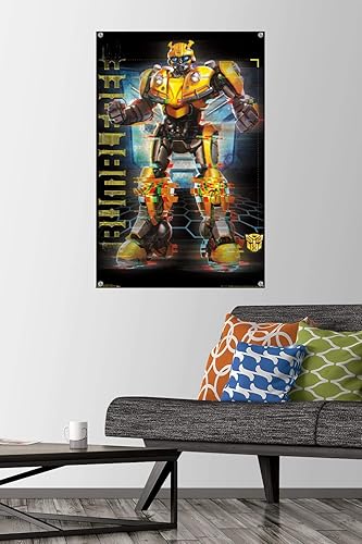 Miniatura 2 de Trends International Hasbro Transformers Bumblebee - Póster de pared de Glitch, 22.37 x 34.00 pulgadas, paquete de póster premium y alfiler