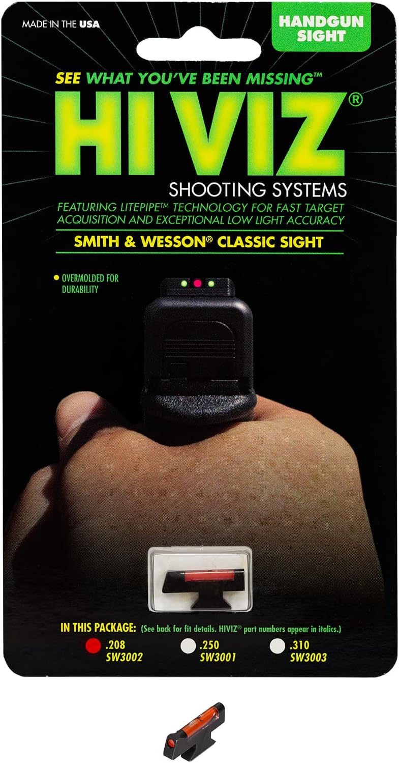HIVIZHiViz SW3002-G Smith&Wesson Fiber Optic Front Revolver Sight (.208 Height)