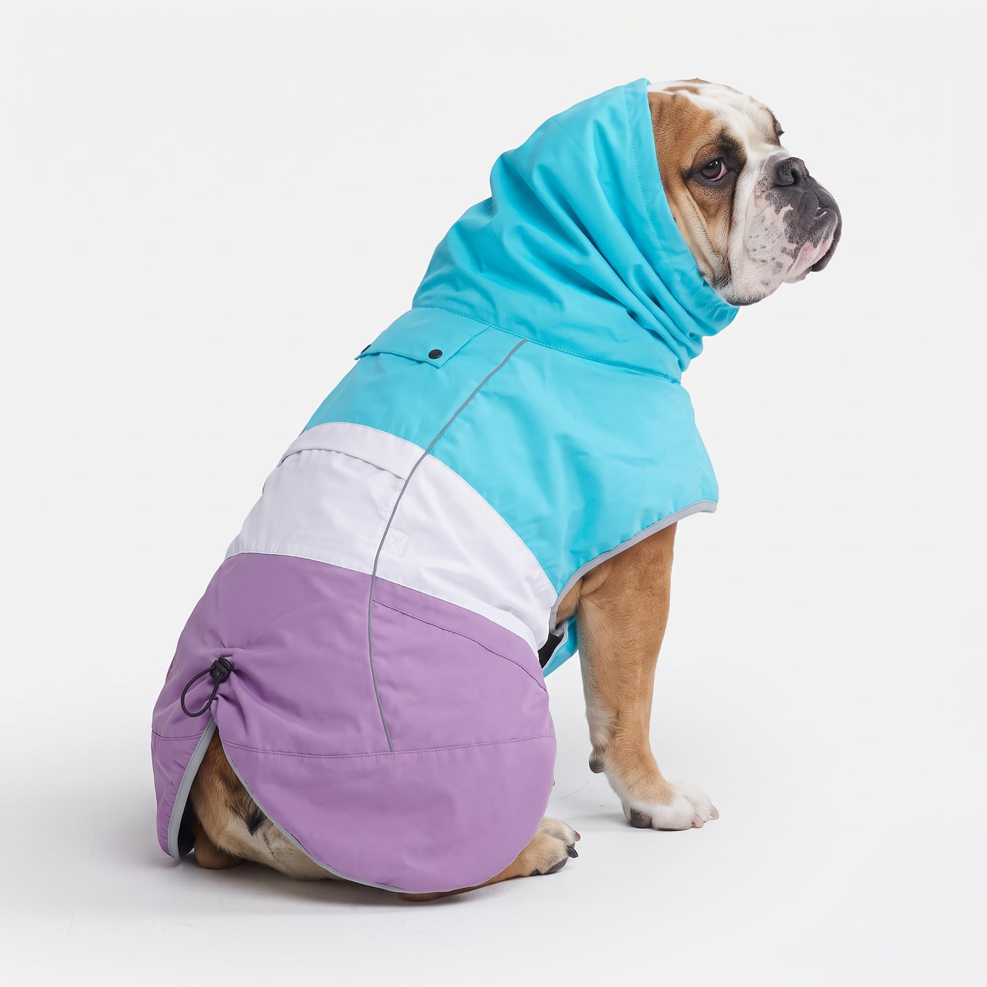Spark Paws Dog Raincoat - Waterproof Rain Jacket w/Hood, Full Coverage