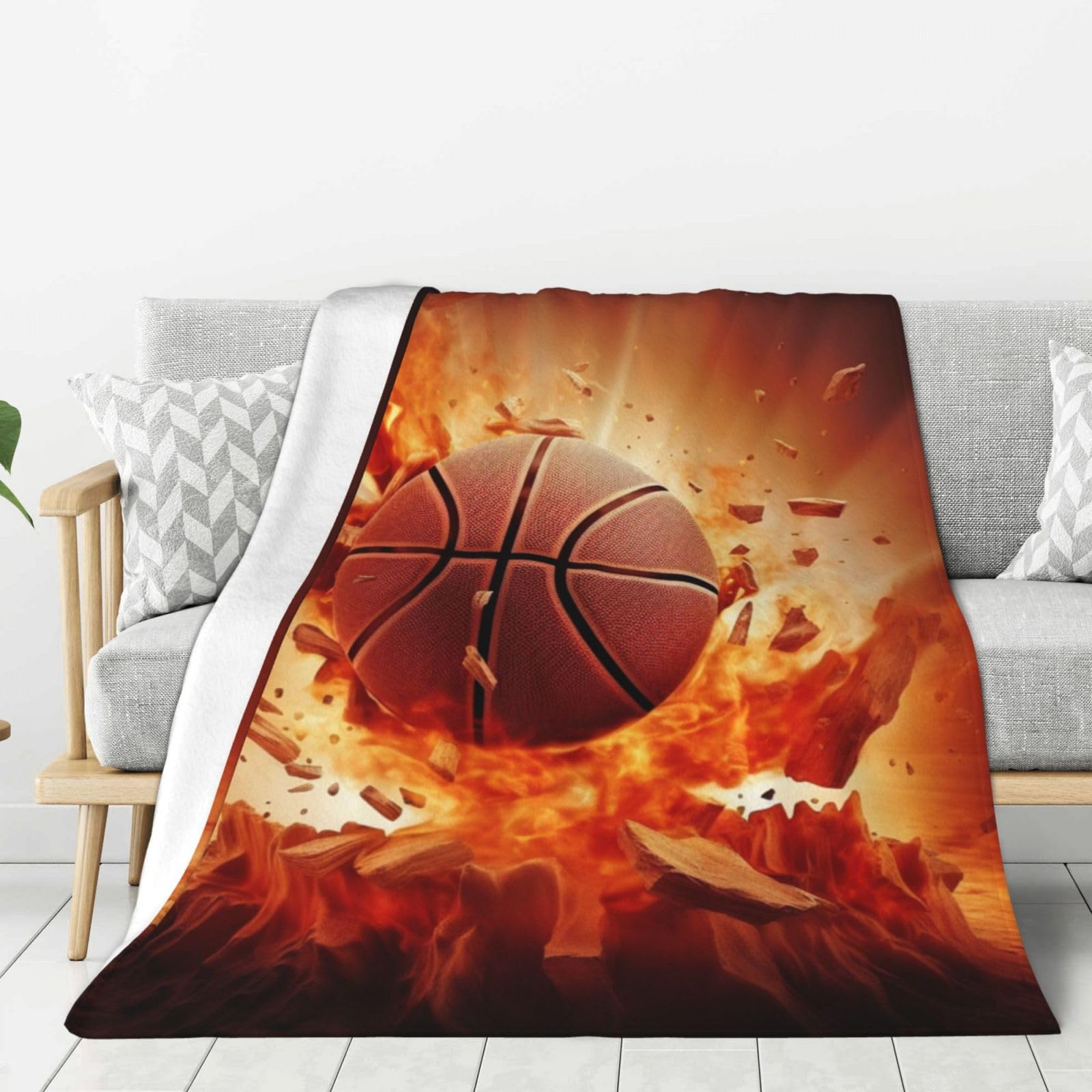 Plaid de basket-ball doux et léger pour vos soirées match sur le canapé