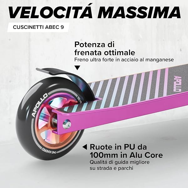 Apollo Monopattino Stunt Scooter Genius PRO | Robusto Monopattino Freestyle con Cuscinetti a Sfera ABEC 9 | Ruote in PU da 100 mm | Monopattino da Trick | Monopattino per Adulti e Bambini - 5