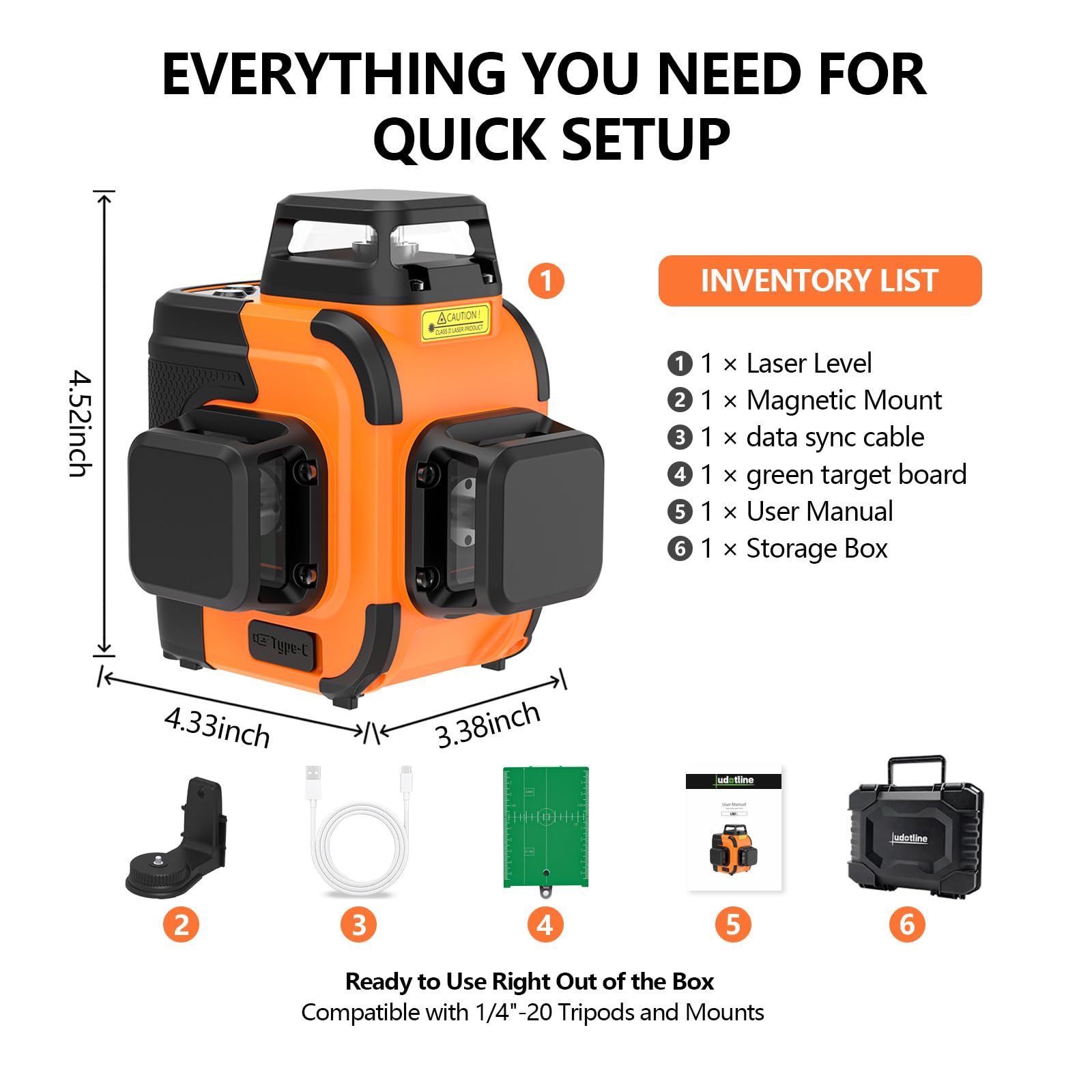 360° Laser Level - Self Leveling for Professionals -6