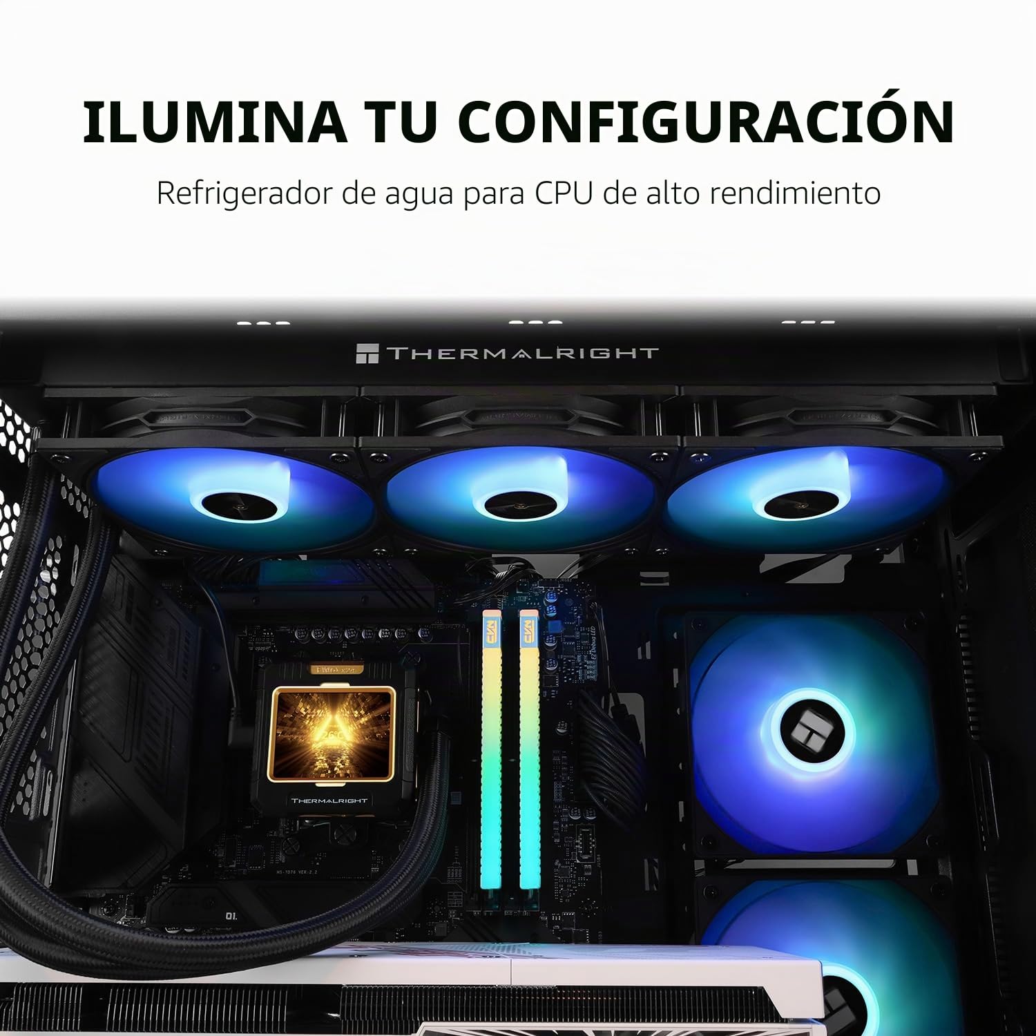 TR FW 360 Negro ARGB-360 mm AIO CPU Enfriador Líquido, Pantalla LCD IPS con Resolución de 320 x 240, para AM5/Intel LGA1700, 2.4" LCD Absorbente Imán para Imágenes - Negro