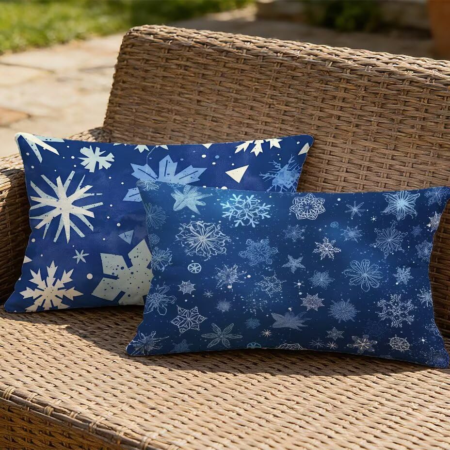 Housse de Coussin de Jardin Anti-Décoloration : Grand Coussin Extérieur Imperméable Bleu UV
