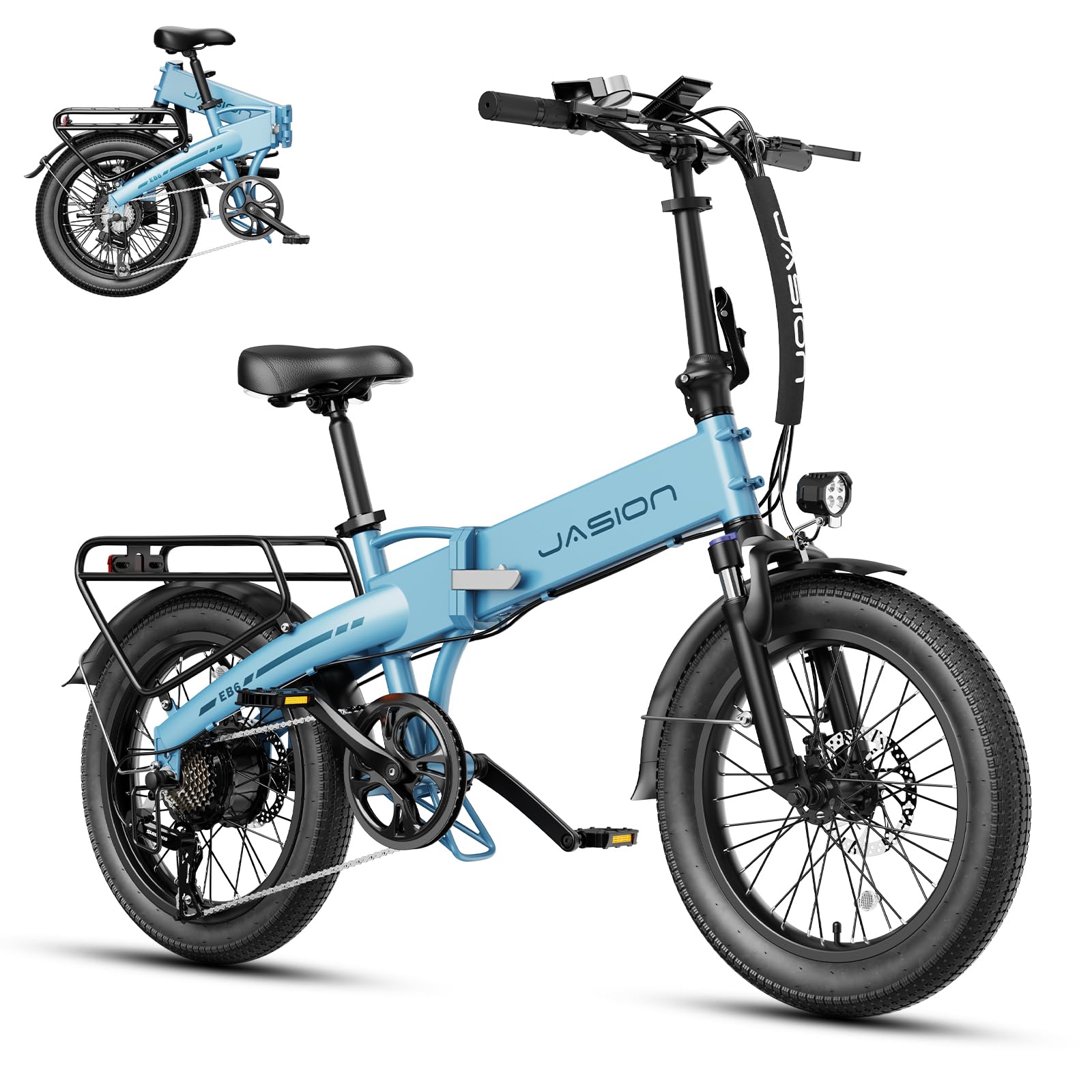 Jasion EB6 Foldable Electric Bike for Adults, Built-in 48V Lithium Battery