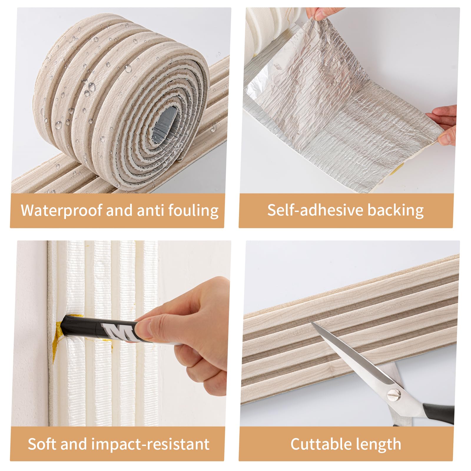 Wandpaneele Gepolstert Kinderzimmer, 2,8M Antikollision Selbstklebend Wandkissen, 3D Wandschutz Schlafzimmer, 1,1 cm Dick Wandverkleidung Bett for Schlafzimmer, Wohnzimmer (Maserung)