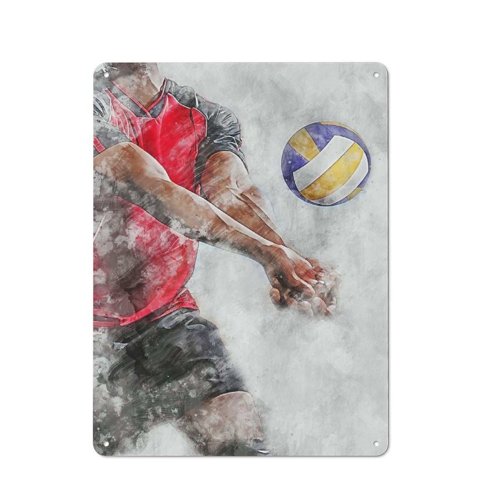 Junmoney Style-16 Volleyball 5 Rustic Metal Plaque 40X30cm For Café Or Restaurant, Wall Decor For People Reorganising Café And Restaurant