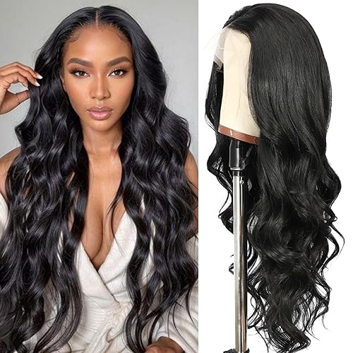 Miniatura 23 de SAPPHIREWIGS Peluca de encaje frontal marrón sintética, pelucas de encaje frontal sintéticas para mujeres, marrón natural con puntas rubio ceniza