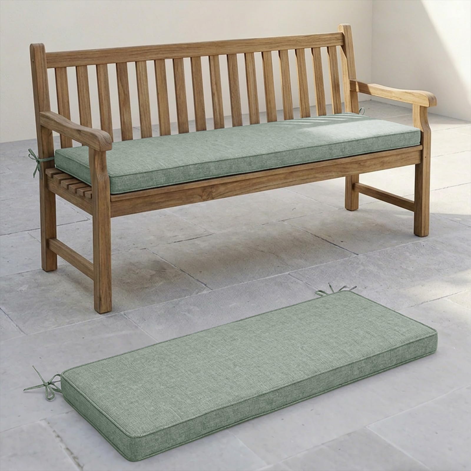 Aocase Bench Cushion Indoor/Outdoor - Non-Slip Seat Pad for Bay Windows 65x30cm, Garden Bench Cushion with Zipper Soft Replacement Thick Rectangle Seat Pad for Patio Kitchen Dining Chairs,Green