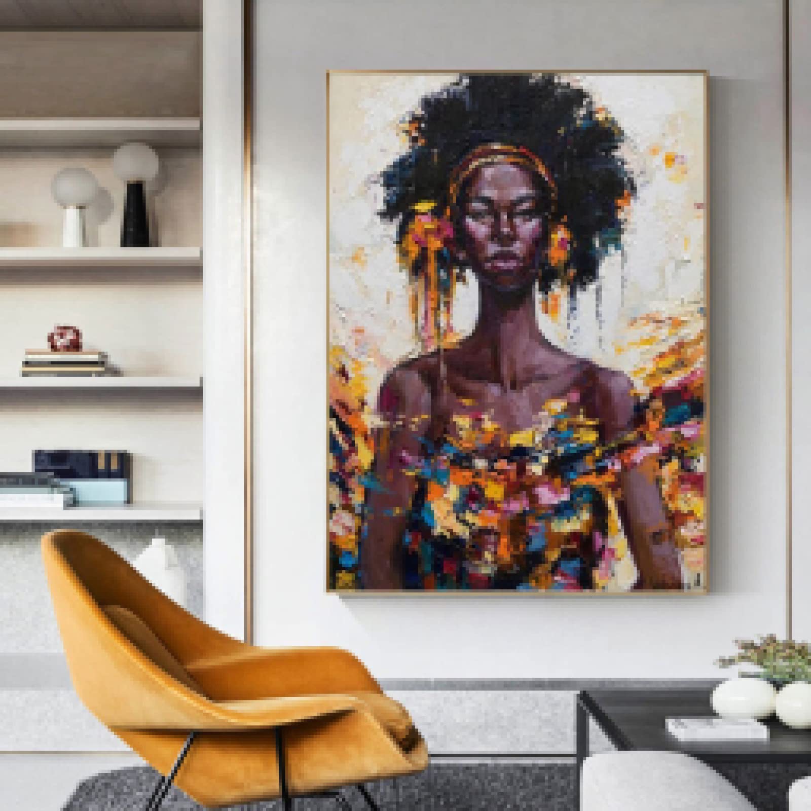 Amazon｜黒人少女ポップアートキャンバス絵画アフリカの女性のポスター