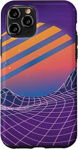 Funda para iPhone 11 Pro Retrowave Vaporwave Vintage Sunset Retro 80s Synthwave Japan