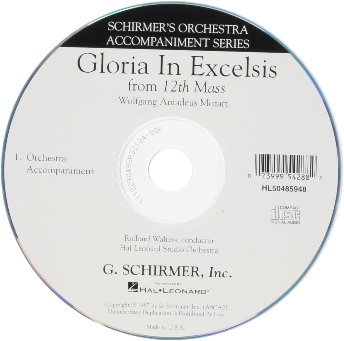 Gloria in Excelsis (from 12th Mass): Accompaniment CD