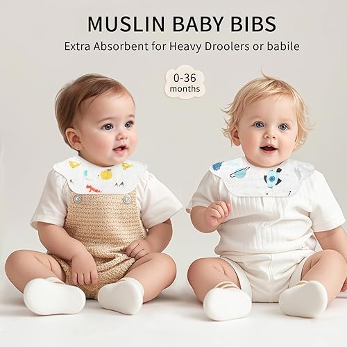 Miniatura 7 de Baberos de muselina, baberos de bandana para bebé, baberos 360