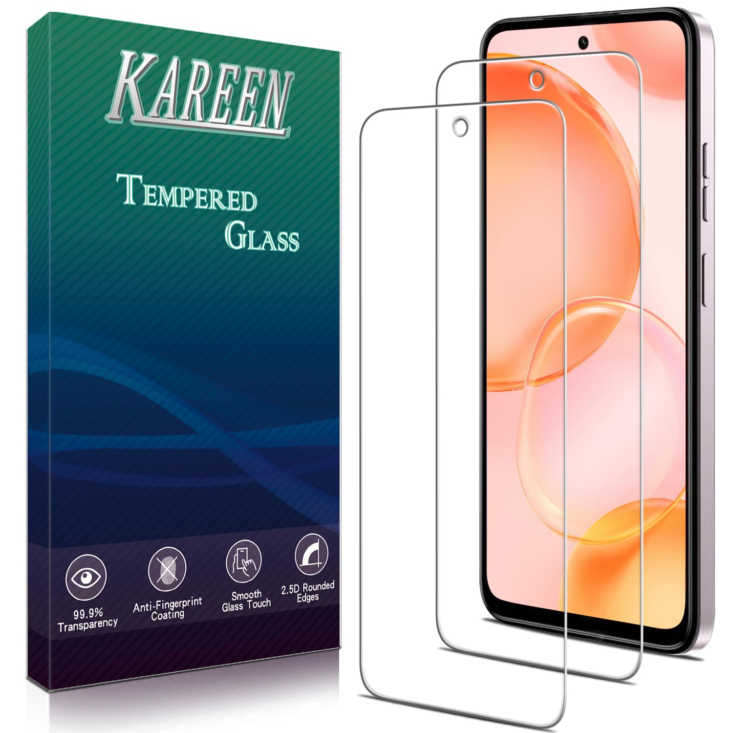 KAREEN 2 Pack Screen Protector Designed for Motorola Moto G Stylus 2025 Tempered Glass Film, 9H Hardness, Anti Scratch, Bubble Free, Case Friendly