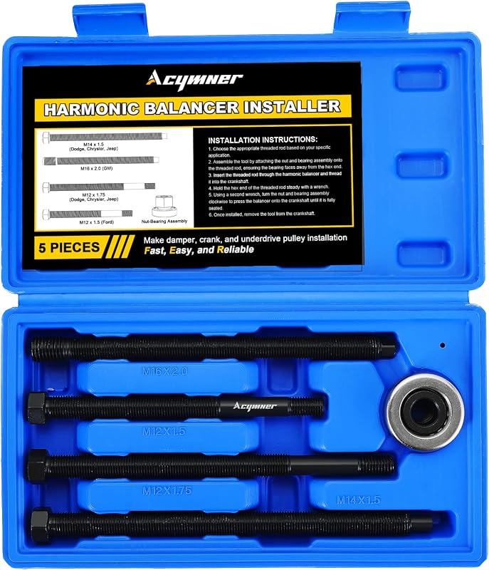 Kit de ferramentas para instalação de balanceador harmônico Acymner de longo alcance – 5 peças