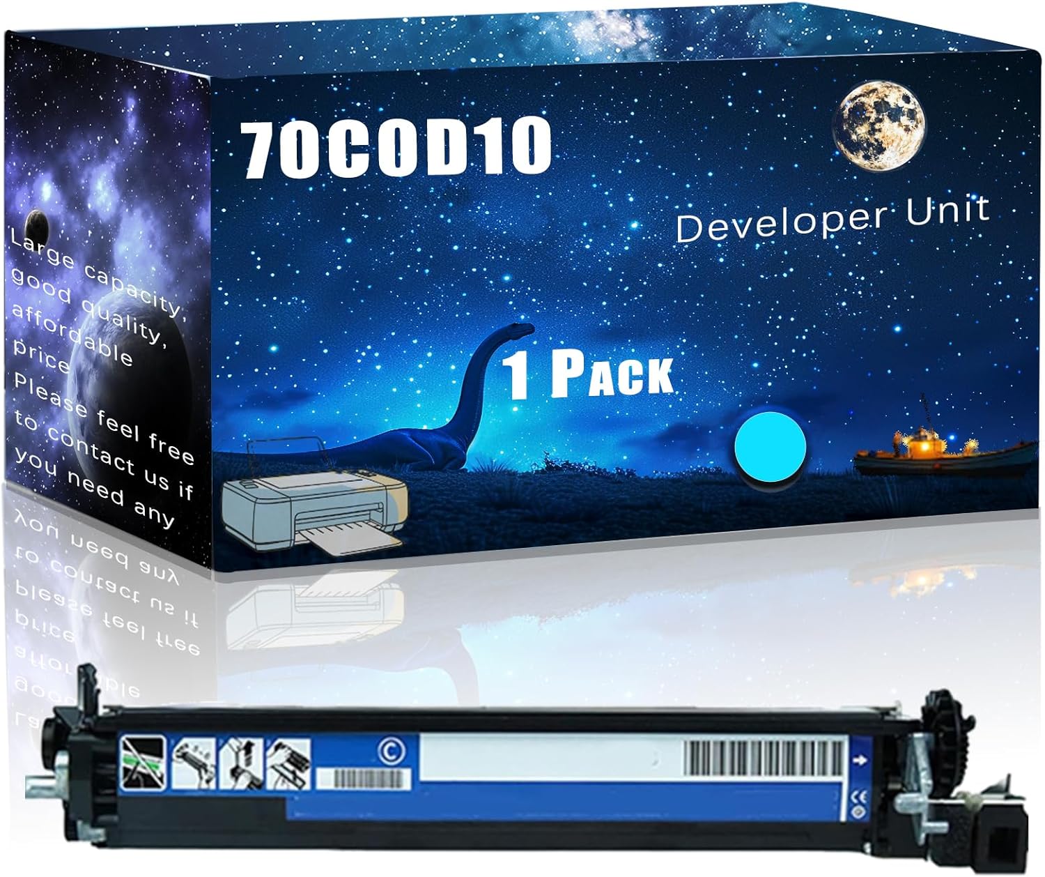 70C0D10 Compatible Developer Unit Replacement for Lexmark High Yield Compatible CS410n CS417dn CS510de CS510dte CS517de CX517de Printers, Meet Printing Needs (1 Pack Black)