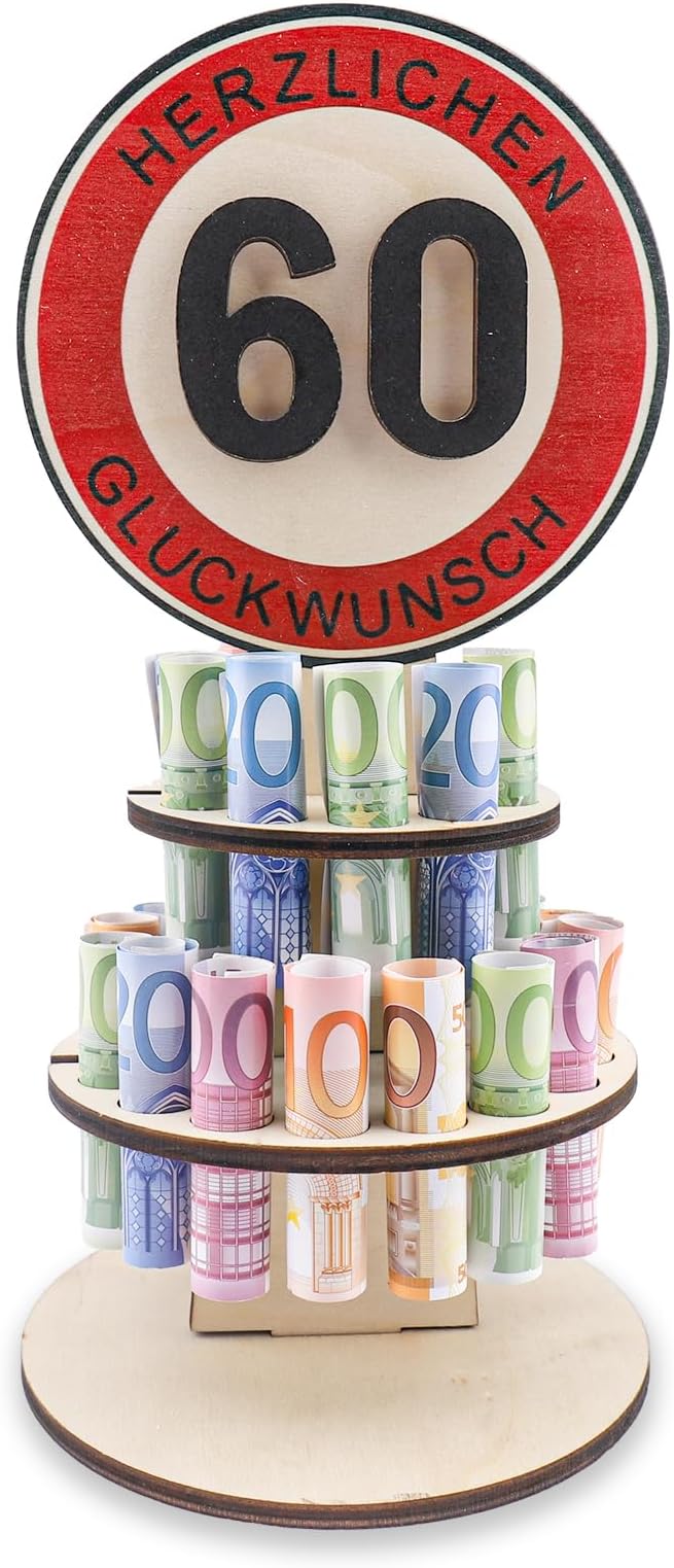 Lustiges Geschenk Zum 60. Geburtstag Mann TAKUZA Geldgeschenke Geburtstag 60 Holz, Geldgeschenke+Geburtstag+60