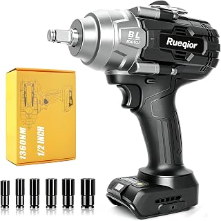 Cordless Impact Wrench 1/2" Compatible with DeWalt 20V Battery, Impact Wrench 1000FT-LBS(1360N.m) High Torque Brushless Electric Impact Power Impact Driver for Car, Mower (No Battery)