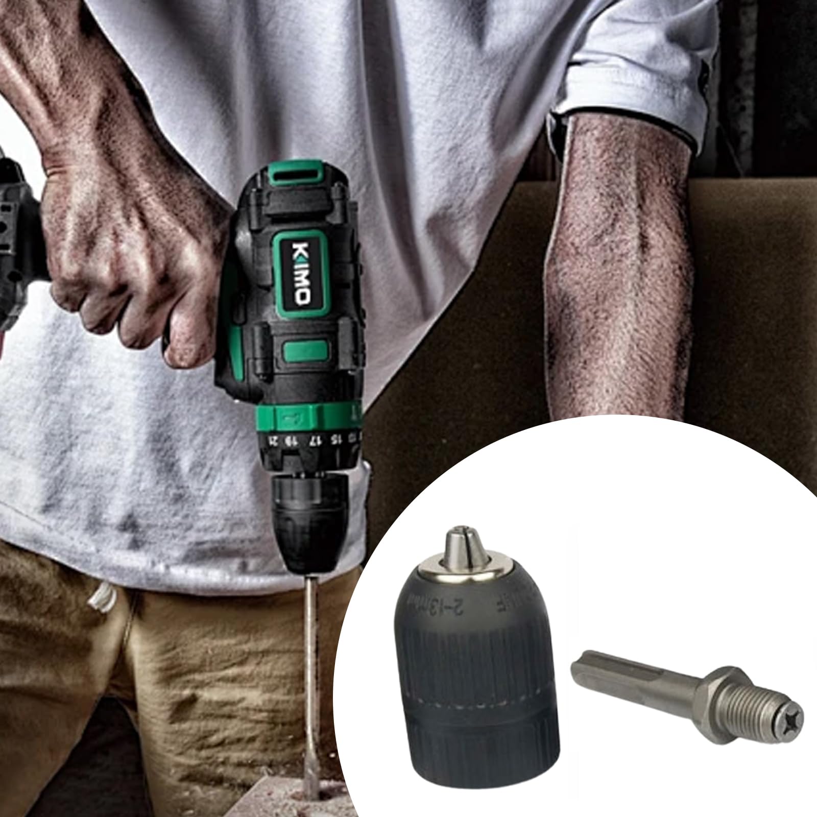 2 Pezzi Mandrino A Sgancio Rapido Keyless Per Trapano | Adattatore Esagonale 1/4'' | 0.3-6.5mm - Foto 12