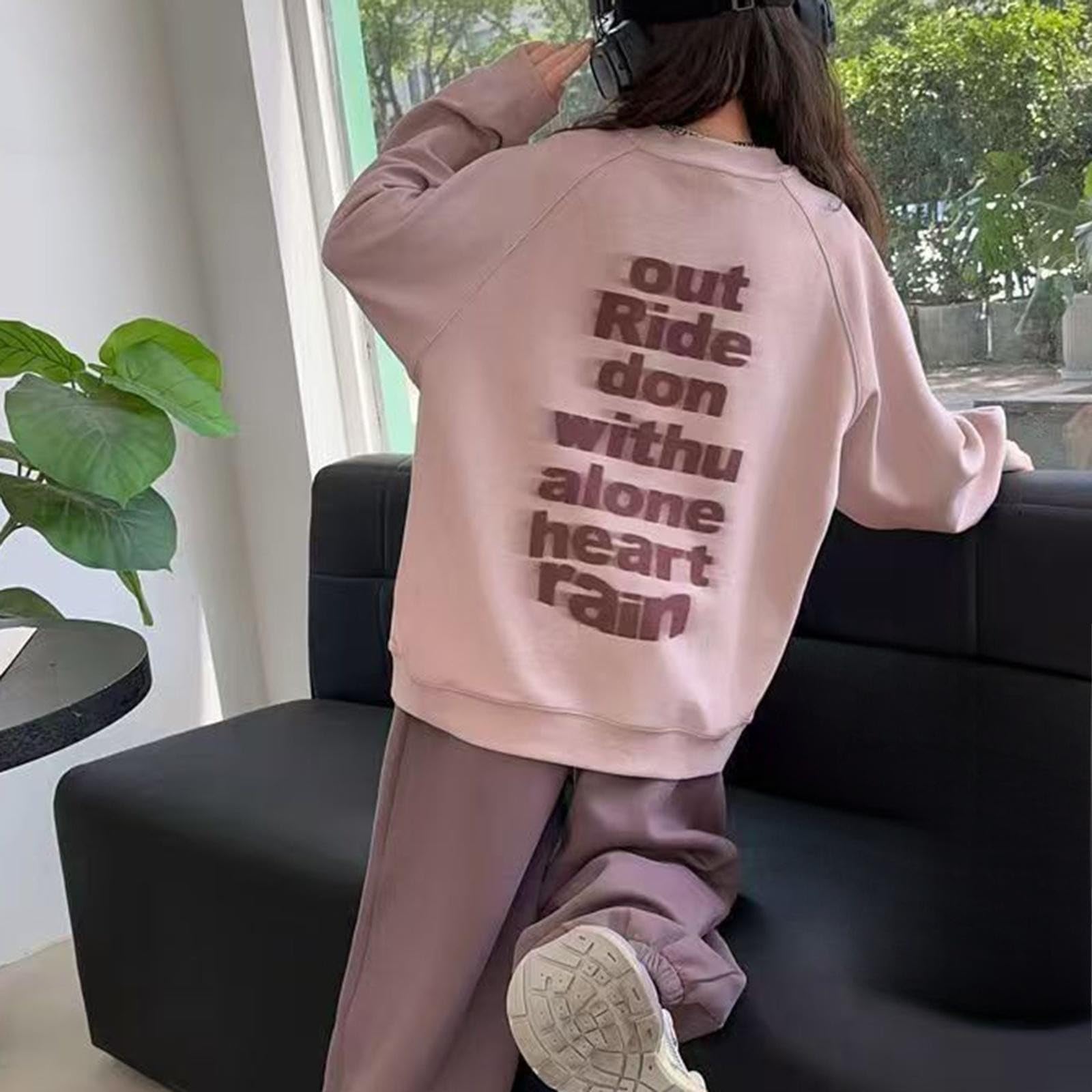 Set tuta da ragazza pullover gamba larga pantaloni rosa, 11-12 anni | Girocollo Felpe Pantaloni della tuta 2 Pezzi Abiti Elegante Confortevole Scuola Sport Tuta Bambini Casual Abbigliamento Set