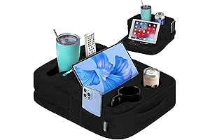 Couch Caddy for Couch Sofa Couch Cup Holder Tray & Tablet Pillow...