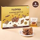 Loyka Almond Brittle Gold Choco Box - 8 pcs 116gm | Premium Chocolate Gift Hamper | Chocolate & Nut Dryfruit Delicacy | Roasted California Almonds (40%), Dark Choco & Salted Caramel | Any-time snack gallery image
