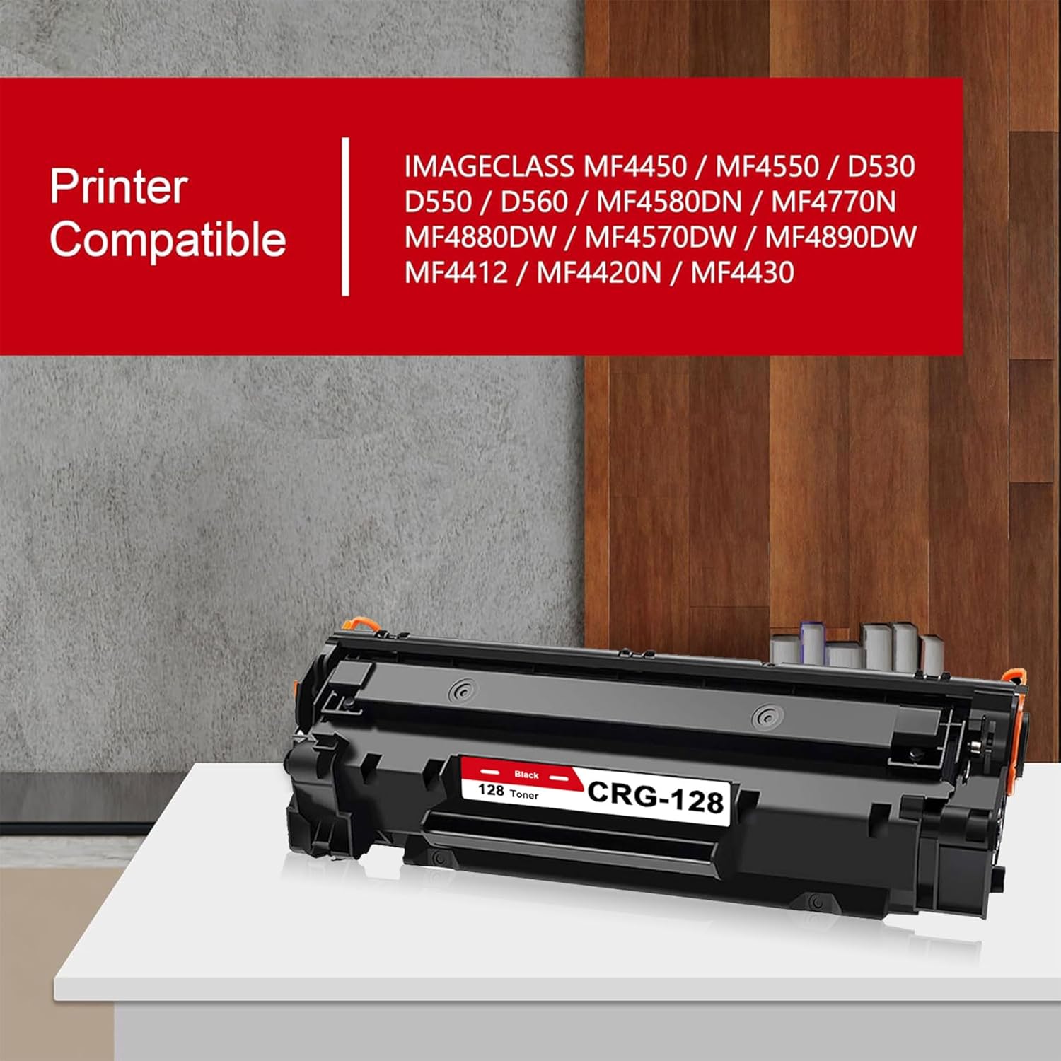 High-Yield 128 CRG128 Toner Cartridge (2-Pack, Black) - PINOS Compatible 128 3500B001 Toner Replacement for Canon 128 Toner ImageClass MF4450 MF4700 MF4800 D500 FAXPHONE L100 L190 Printer