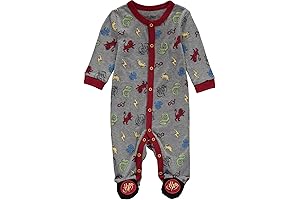 Harry Potter Unisex Baby Long Sleeve Footie Pajamas - Hogwarts House Mascot Print, Infant Gift