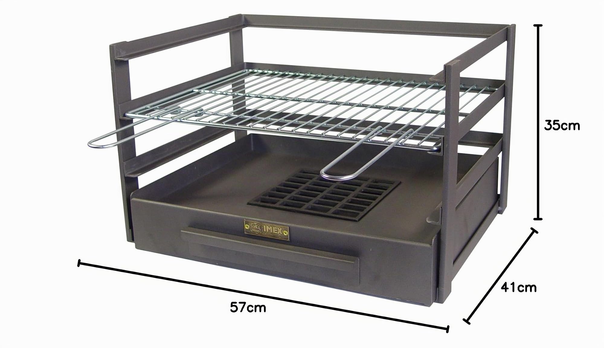 Imex El Zorro 71475.0 Tiroir Barbecue avec Grille zinguée, Noir, 57 x 41 x 35 cm