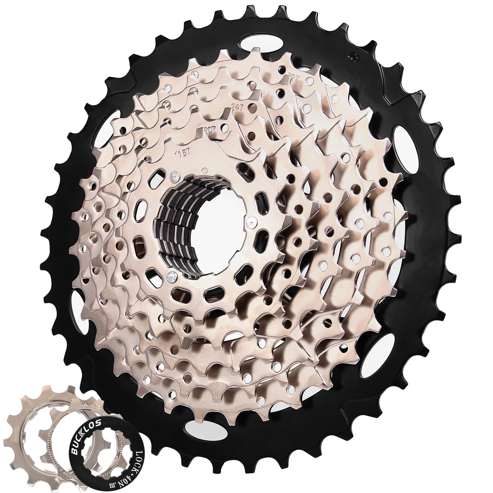 BUCKLOS 8/9/10/11/12 Speed Cassette Ultra-Light 11-25/28/32/34/36/40/42/46/50/52T Bike Cassette Fit Mountain Bike/Road Bike/XC/DH/AM,Compatible with