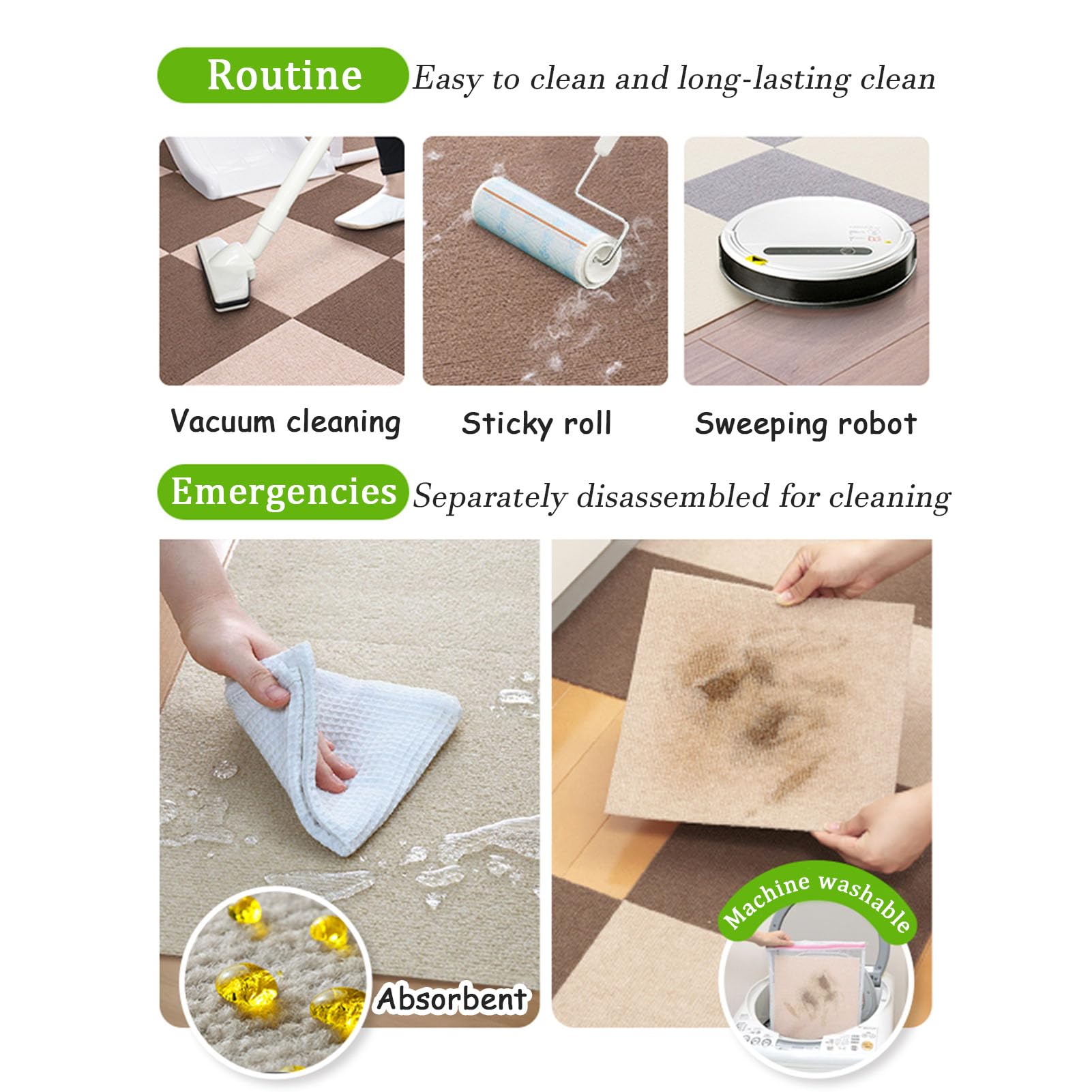 12 baldosas Autoadhesivas de 45 x 45 cm, fáciles de despegar y Pegar, Reutilizables, Lavables, Antideslizantes, Ideales para el hogar y Las Mascotas (Gris Oscuro).