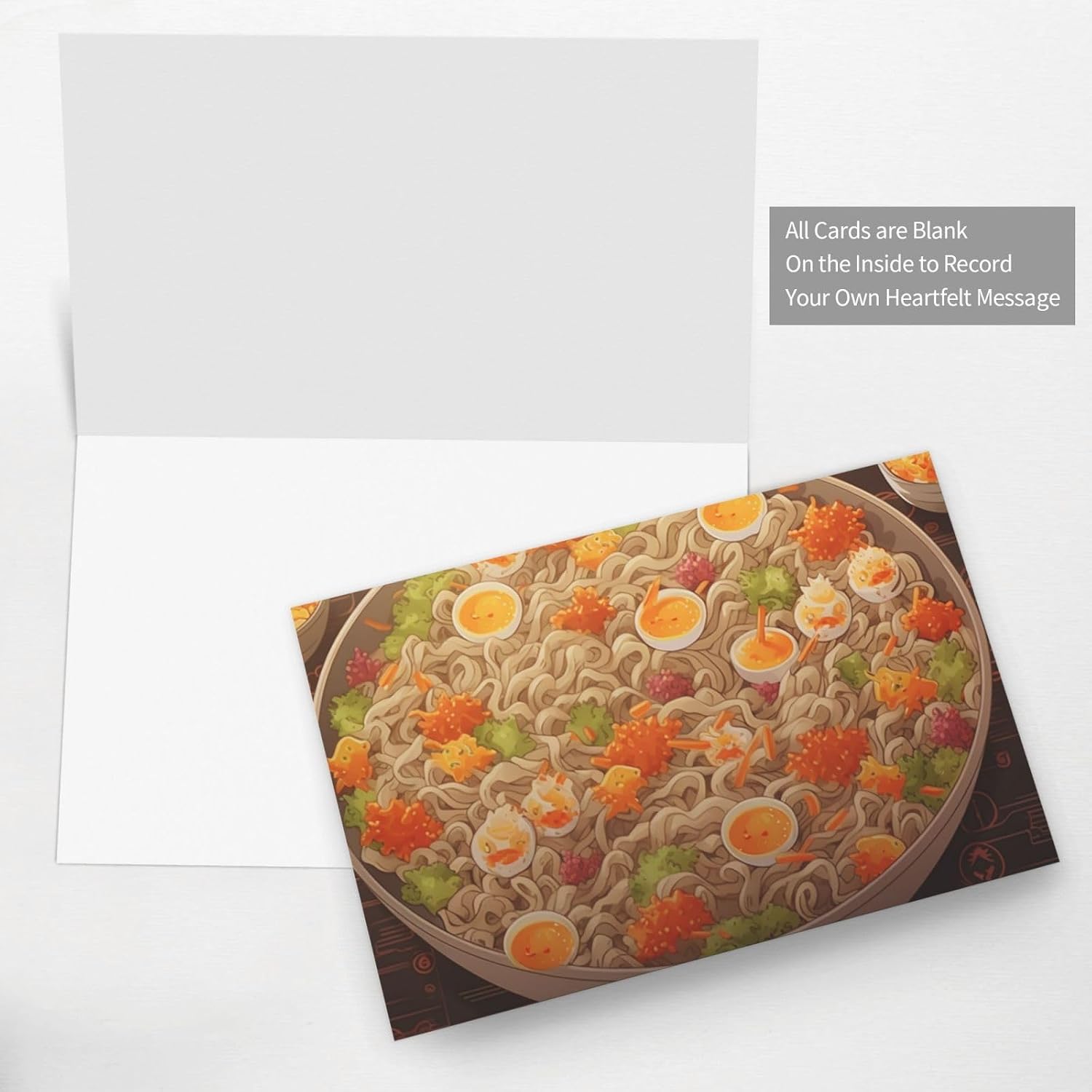 Egg Cup Noodle Ramen Greeting Cards with Envelopes 4 X 6 in Blank Birthday Card with Envelopes, Beautiful Thank You Cards Blank Note Card for All Occasions image 4
