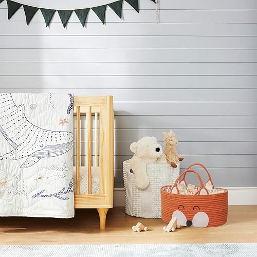Miniatura 4 de T&T Homewares Organizador de pañales, cesta de pañales de cuerda de algodón, canasta de baby shower, contenedores de almacenamiento para guardería,