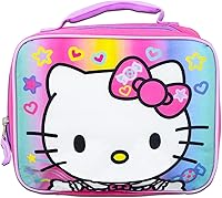 Vista 2 de Hello Kitty Juego de lonchera para niñas – Paquete con bolsa de almuerzo Hello Kitty más calcomanías, botella de agua, más Contenedor de almuerzo