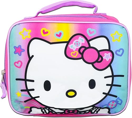 Miniatura 2 de Hello Kitty Juego de lonchera para niñas Paquete con bolsa de almuerzo Hello Kitty más calcomanías, botella de agua, más Contenedor de almuerzo