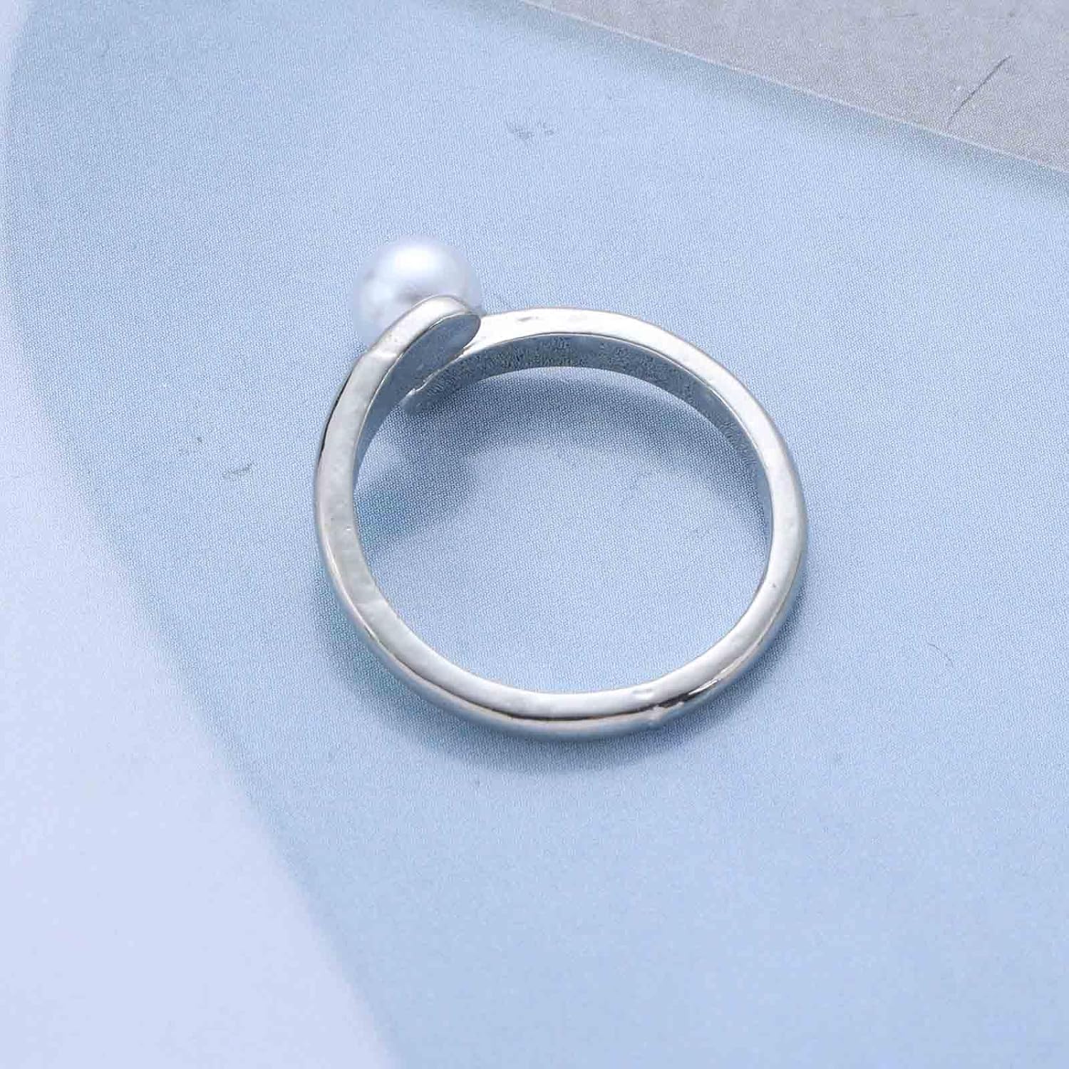 Vintage Pearl Ring Silver Pearl Open Finger Ring Chunky Teardrop Rings Adjustable Pearls Wrap Rings Jewelry for Women - Image 7