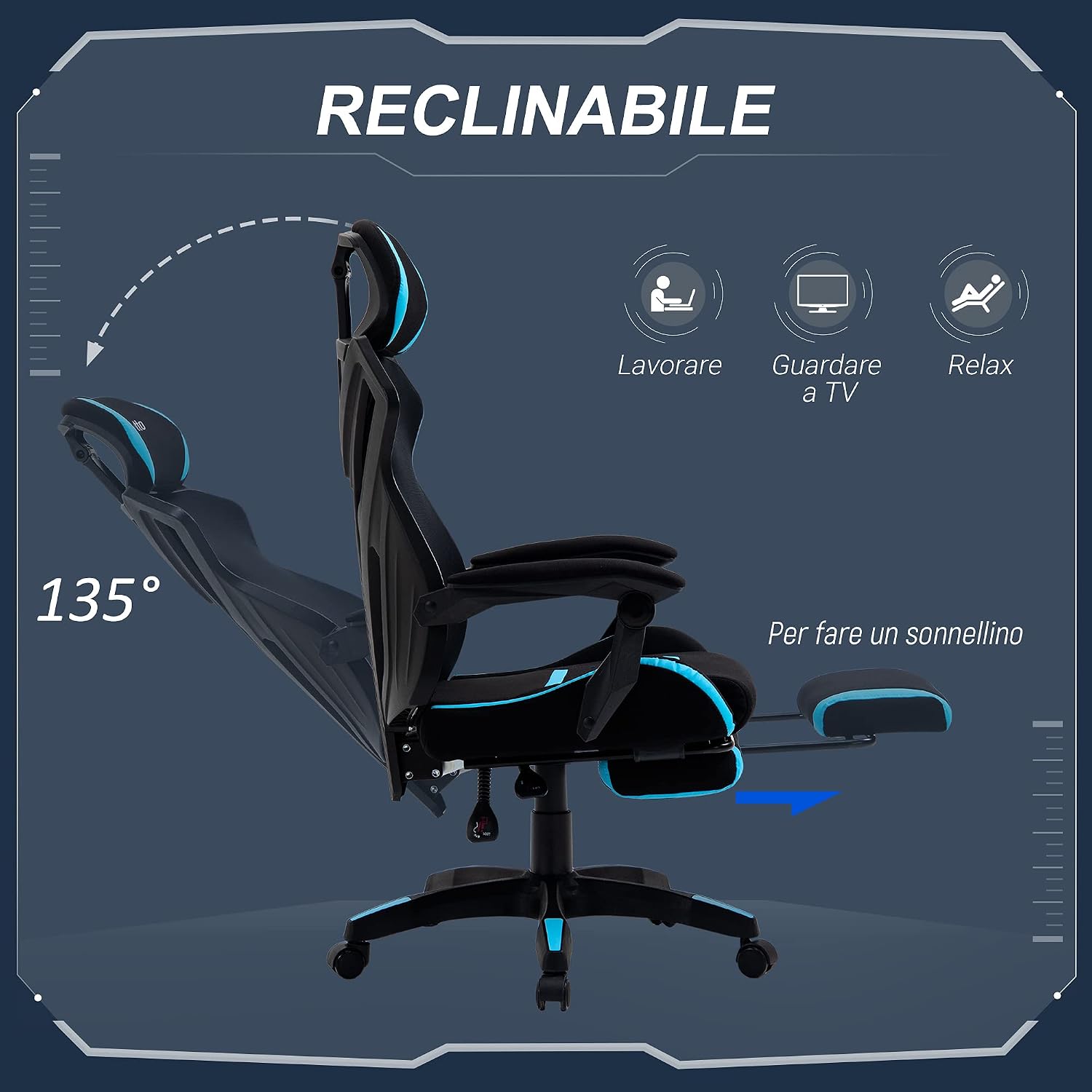 Sedia da Gaming con Supporto Lombare - Sedia gaming - Immagine 4