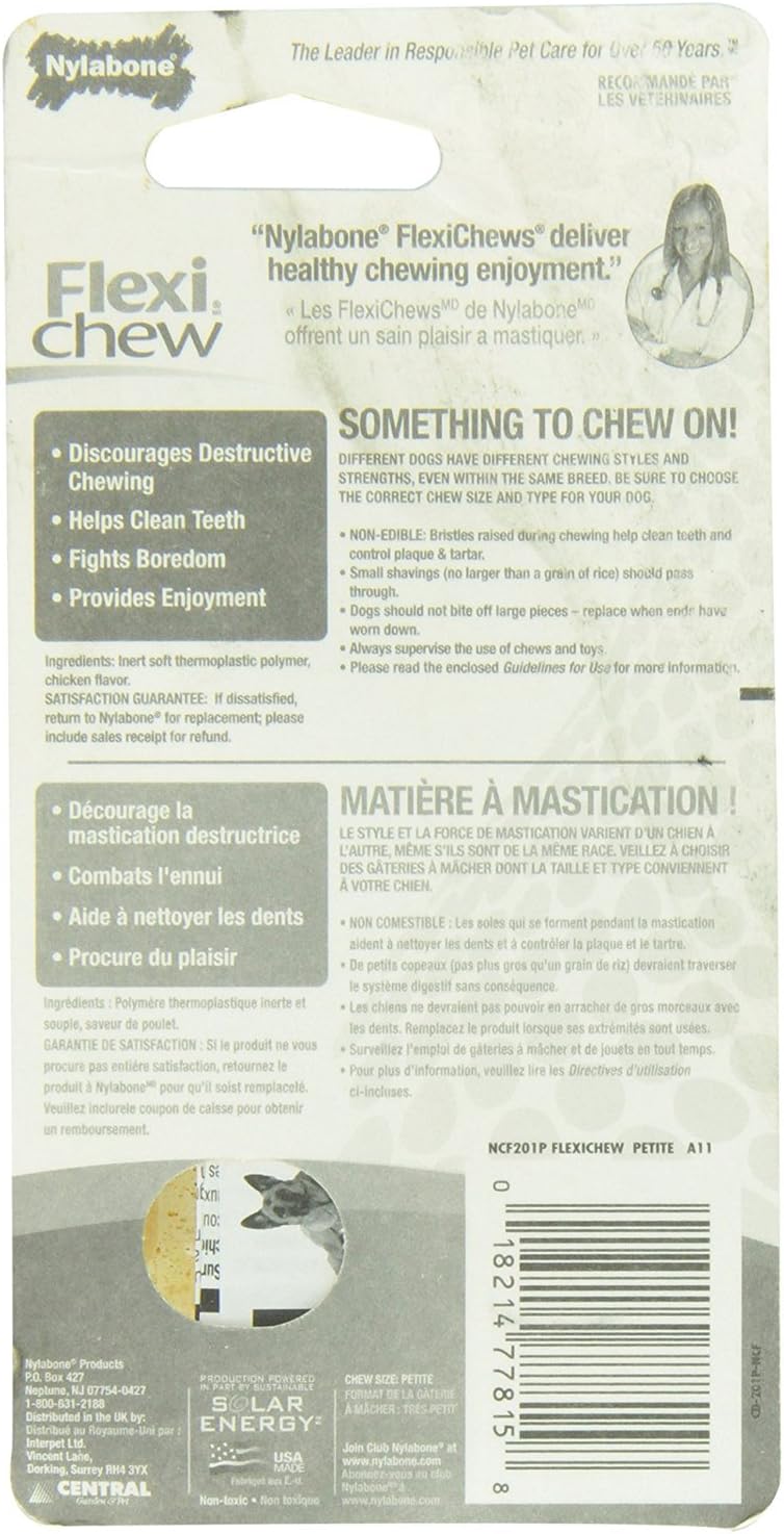 (5 Pack) Nylabone Dura Chew Regular Chicken Flavored Bone Dog Chew Toy