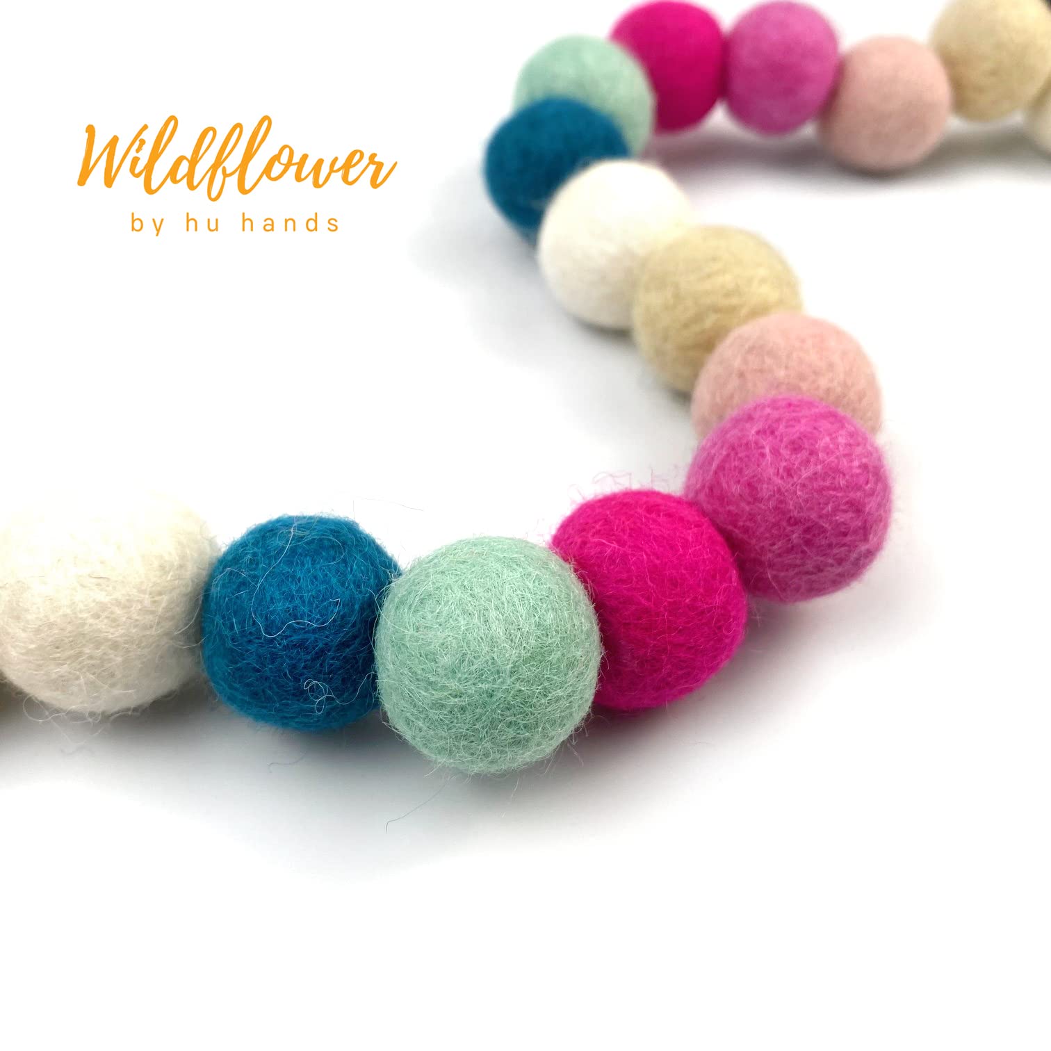 Amazon.com: Pink, White & Blue Wool Felt Ball Garland | 50