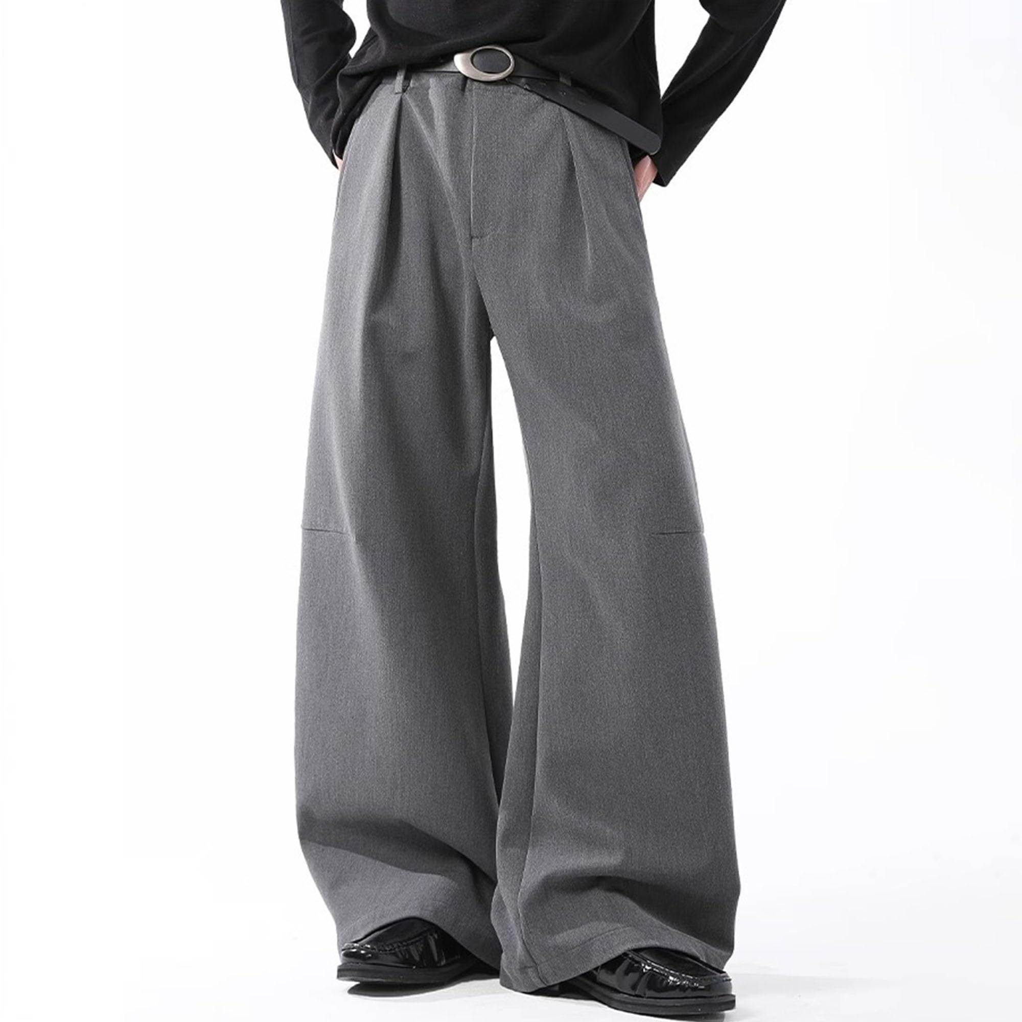 Pantaloni larghi da uomo a gamba larga plissettati vestibilità ampia pantaloni stile vecchio denaro pantaloni vestibilità rilassata pantaloni a gamba larga per uomo
